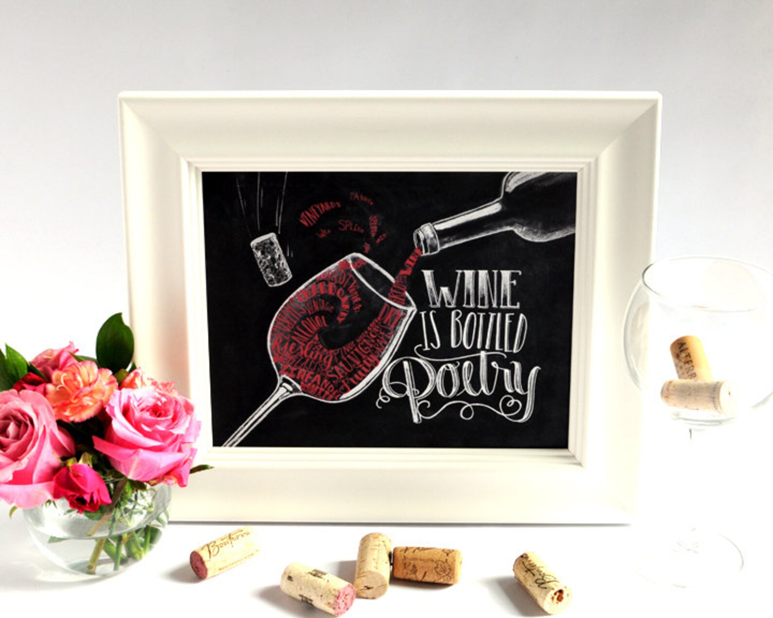 Wine Art Chalkboard Art Wine Lover Wine Artwork Chalkboard Etsy