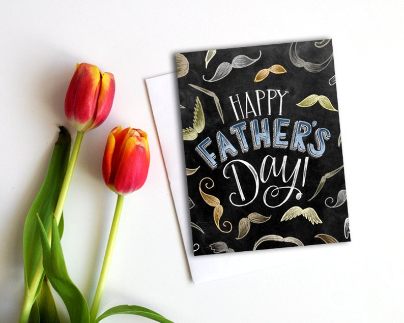 Fathers Day Card Happy Fathers Day Chalkboard Art Chalk Etsy