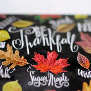 Fall Card, Thanksgiving Card, Fall Leaves, Chalkboard Art, Chalkboard Card, Chalk Art, Be Thankful, Autumn, Fall Art, Thanksgiving Art image 5