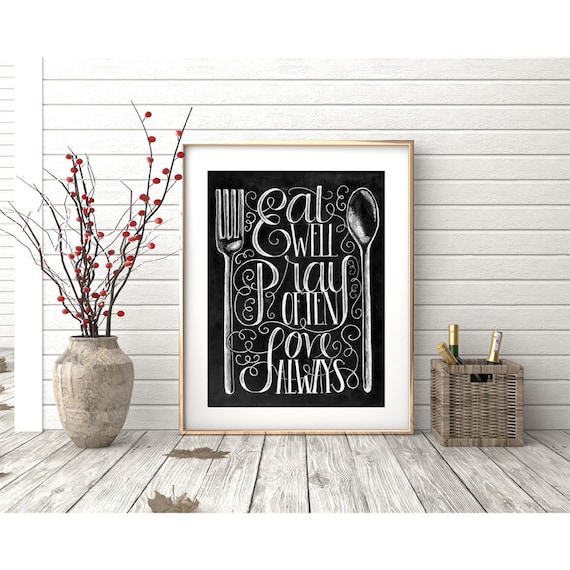 Kitchen Decor PRINTABLE Signs. Set of Chalkboard Kitchen 