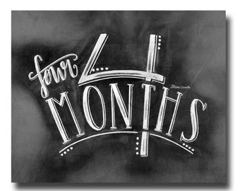 Mom To Be, Baby Monthly, Baby Monthly Chalkboard, Baby Milestone, Four Months Old, Four Months, Baby Months, Chalk Art, Chalkboard Art,