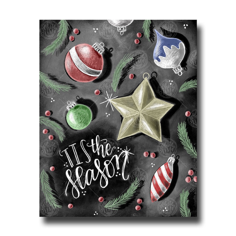 Tis the Season Christmas Decor Chalkboard Art Chalk Art Etsy