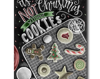 Christmas Cookie Exchange, Christmas Cookie Party, Holiday Sign, Chalk Art, Chalkboard Art, Christmas Sign