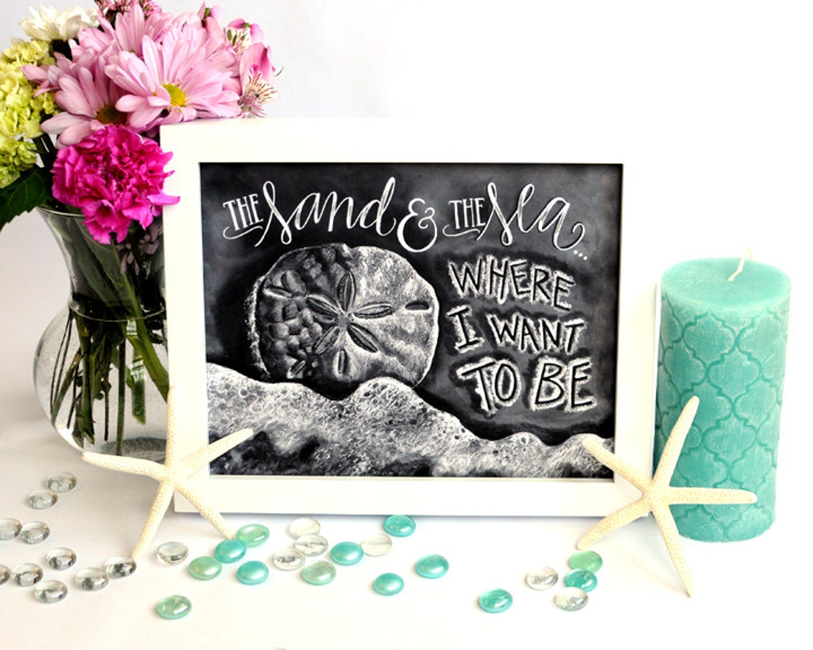 Beach Decor Beach Art Chalkboard Art Chalk Art Beach Etsy