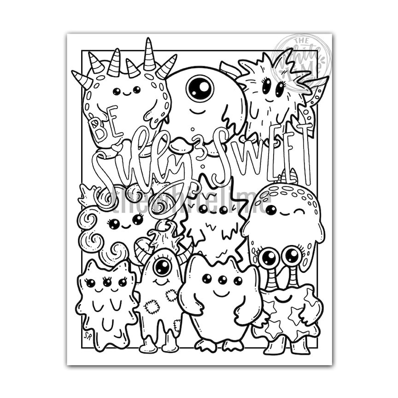 Monster Coloring Pages Kawaii Coloring Page Stay Sweet | Etsy