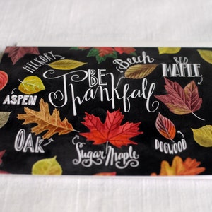 Fall Card, Thanksgiving Card, Fall Leaves, Chalkboard Art, Chalkboard Card, Chalk Art, Be Thankful, Autumn, Fall Art, Thanksgiving Art image 3