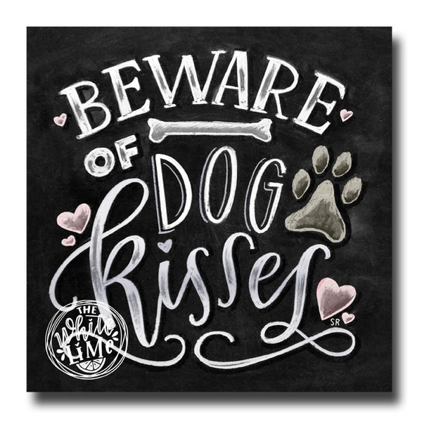 Chalkboard Dog Art Etsy