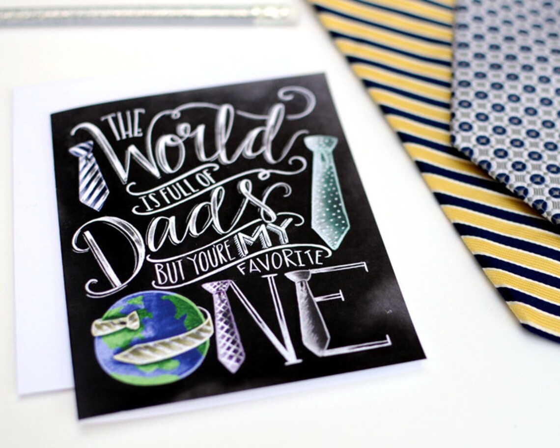 Fathers Day Card Fathers Day Gift Chalkboard Art Chalk Art