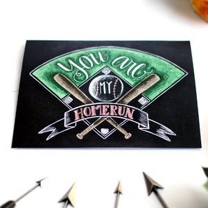 Father's Day Card Baseball Card Homerun Love Card Chalk Typography Hand Lettered Chalkboard Art Baseball Fan Unique Card Chalk Art Babe Ruth image 4