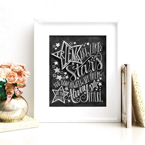 Friendship Gift, Chalk Art, Chalkboard Art, Friends Are Like Stars, Friendship Quote, Gift For Best Friend, Best Friend Gift, Friend Print, image 3