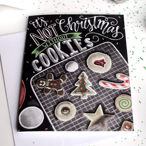 Christmas Cookie Party, Christmas Cookie Exchange, Chalk Art, Christmas Card, Chalkboard Art, Holiday Card image 2