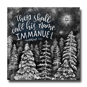 Immanuel Teken, Kerstmis Teken, Matteüs 1:23, Krijtbord Kunst, Krijt Kunst, Kerstmis Schrift Print, Bijbel Vers Wall Art, Bijbel Vers Teken,