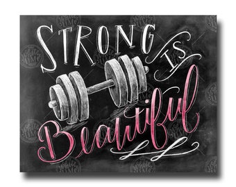 Fitness Motivation, Weightlifting, Strong Is Beautiful, Girl Fitness, Gym Art, Fitness Art, Chalk Art, Chalkboard Art, Typography