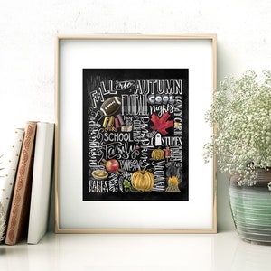 Fall Decor, Fall Word Art, Fall Art, Chalkboard Art, Chalk Art ...