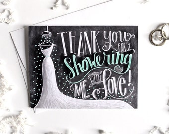 Bridal Shower Thank You Card, Bridal Thank You Card, Bridal Shower, Chalkboard Art, Wedding Thank You, Thank You Bridal Shower, Chalk Art,