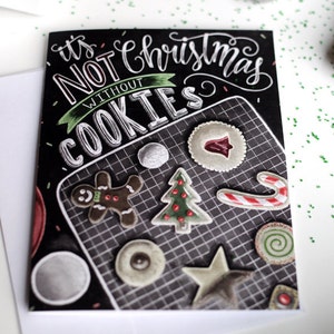 Christmas Cookie Party, Christmas Cookie Exchange, Chalk Art, Christmas Card, Chalkboard Art, Holiday Card image 4