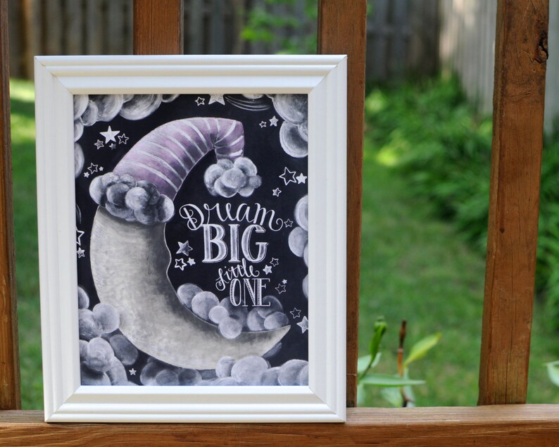 Dream Big Little One Chalkboard Art Chalk Art Nursery | Etsy