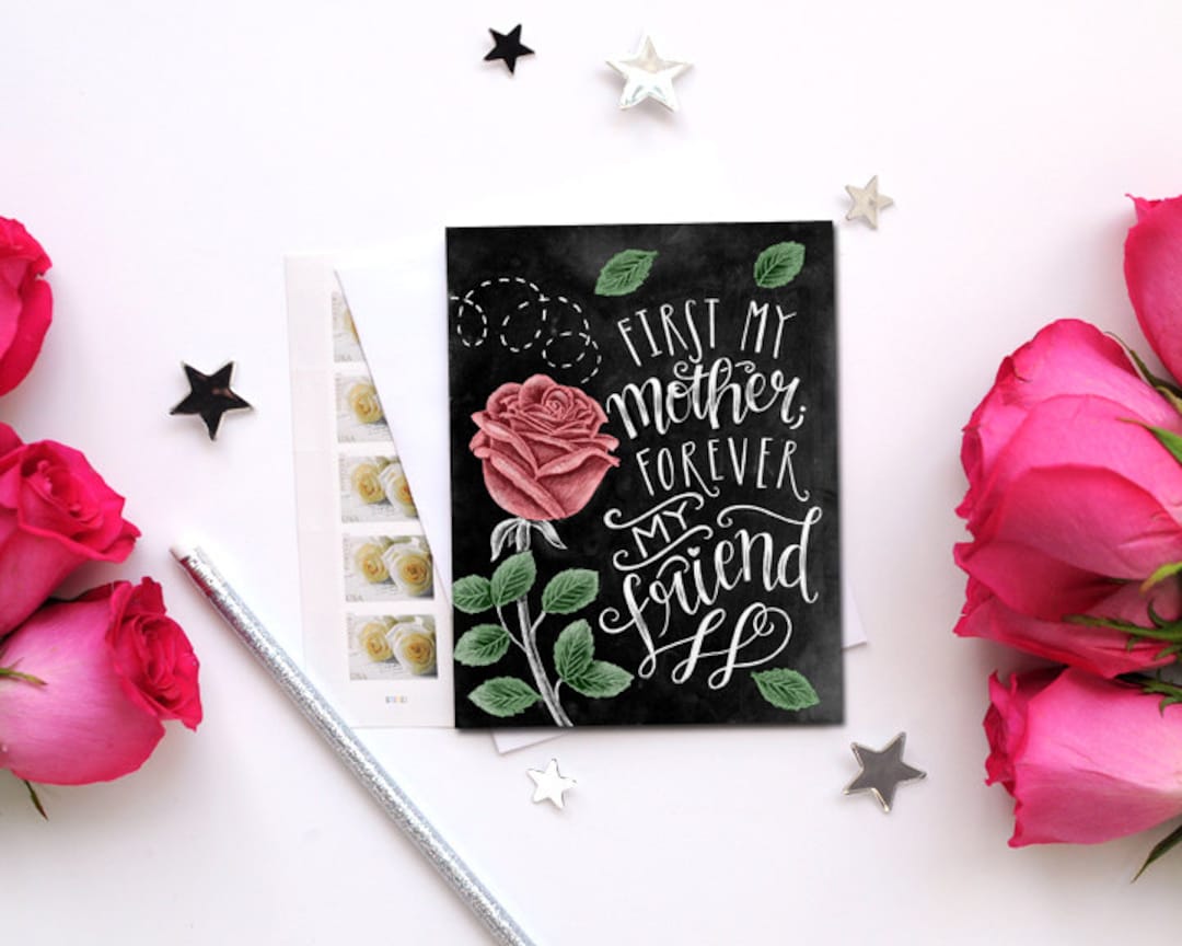 Mothers Day Card, Mothers Day Gift, Chalkboard Card, Celebrating Mom ...