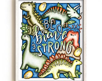 Kawaii Dinosaur Coloring Page, Kids and Adults (Digital Download), Art Print
