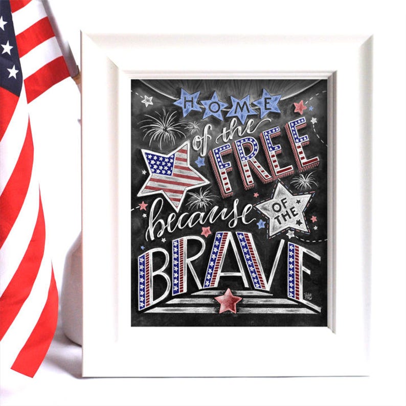 Patriotic Decor Fourth of July Chalkboard Art Chalk Art  Etsy