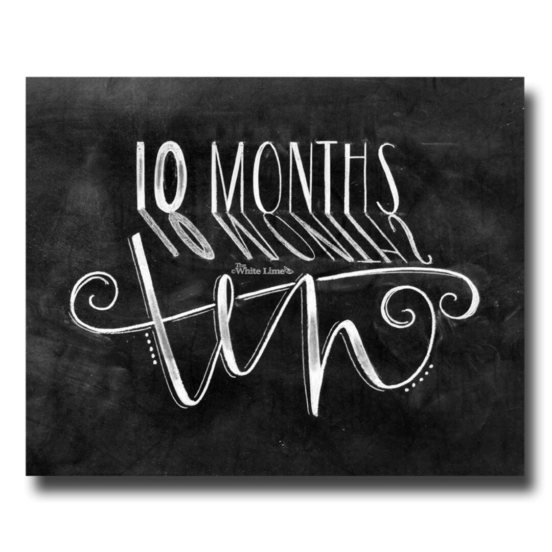 Baby Monthly Chalkboard, Baby Milestone Chalkboard, Mom to Be Gift, Ten