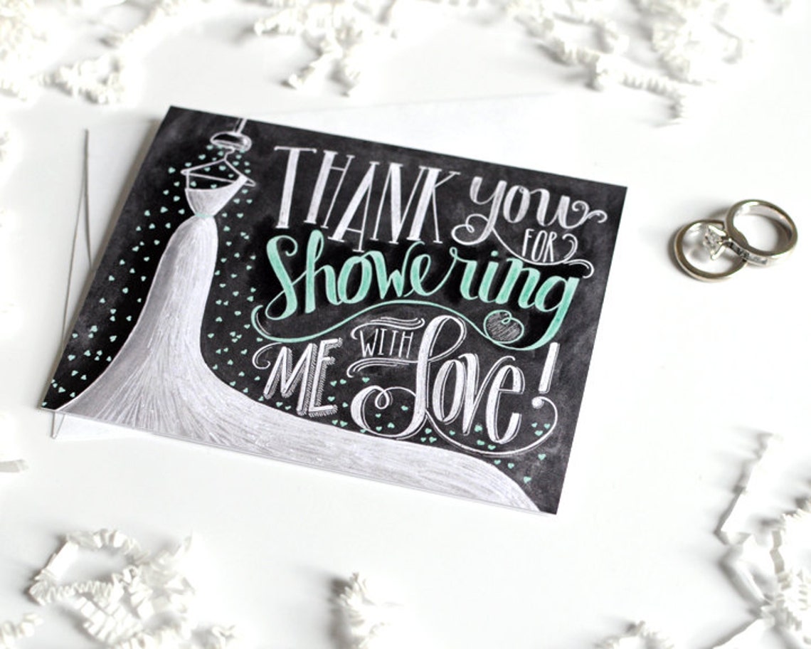 Bridal Shower Thank You Card Bridal Thank You Card Bridal Etsy