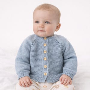 Gilet Enfant Tricoté Main Gris-bleu Asymétrique - Taille 3/4 Ans - Acrylique Doux - Largeur épaules 30 Cm