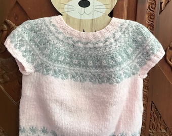 Pull tunique, motif norvégien, jacquard, taille  2 ans