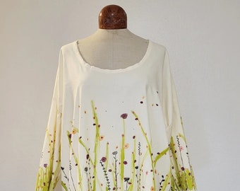 Upcycled, recycled, sustainable woman's one of a kind top.