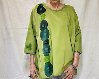 Upcycled,recycled,sustainable woman's summer shirt