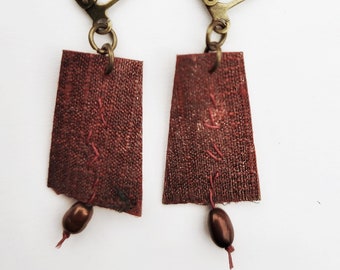 Silk earrings,lightweight,recycled jewelry, sustainable fashion, one of a kind
