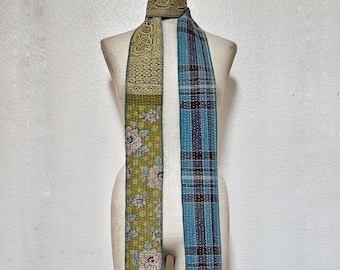 upcycled, recycled kantha scarf