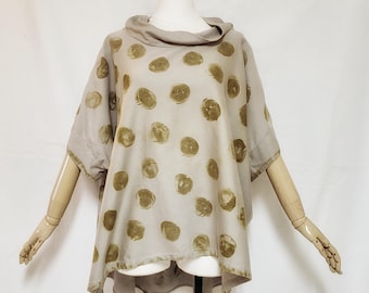 Upcycled, sustainable, oversized, handmade unique top.