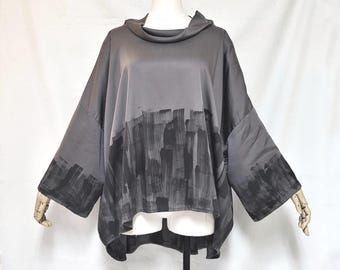 Upcycled oversized top boho top