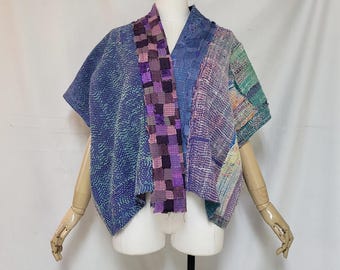 Upcycled, reclaimed, oversized, one of a kind kantha vest.