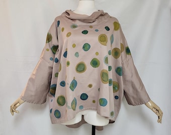 Upcycled,preloved, sustainable, oversized,handpainted top