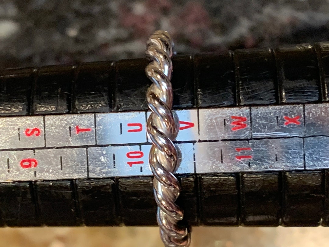 1/8 Golden Fire Cubit Medium 14 Gauge Solid Sterling Silver Tensor Ring ...