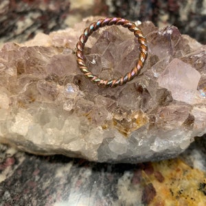 One 1/8 Sacred Bosnian Cubit Tensor Energy Ring in Medium 14 gauge wire about sz 9.5