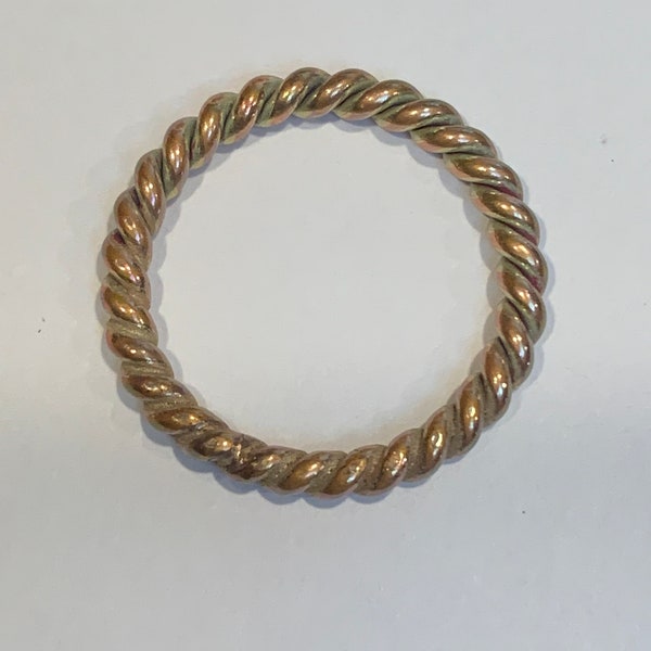 1/8 Golden Fire cubit medium 14 gauge Copper Tensor Ring about sz 10-10.25