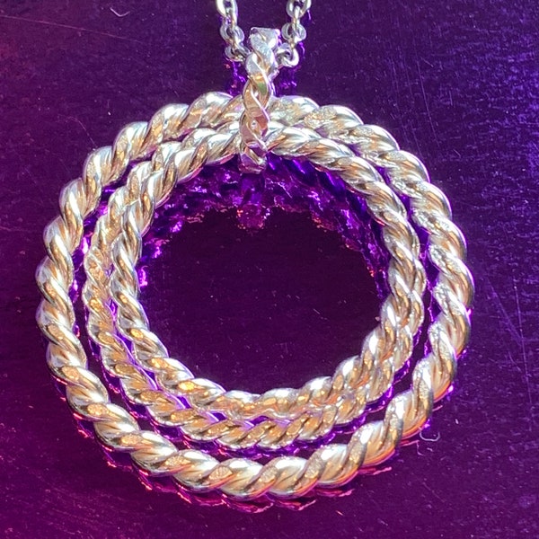 Trinity Sterling Silver Sacred, Lost, Empowerment Tensor Ring Energy Pendant