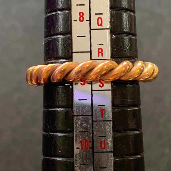 1/8 Golden Fire cubit medium 12 gauge Copper Tensor Ring about sz 9
