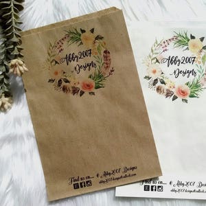 6x9 Paper Bags Personalized Kraft, White, Craft Show, Weddings, Parties, Gift Bags, customized, logo bags, printed, pop up boutique bags,