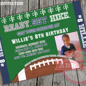 Football Party Card DIGITAL FILE we personalize