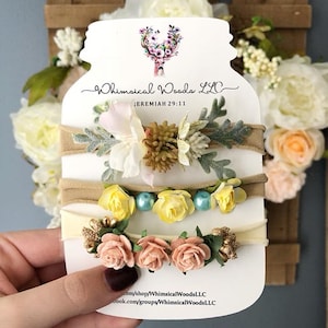 Mason Jar 4x6 Headband Cards Vertical personalized for you without slits PRINTED on weight you pick and YOU pick design we can add logo