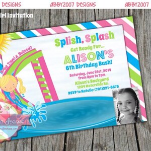 Summer Fun Party Card DIGITAL FILE we personalize you print