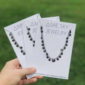 4x6 Necklace Cards PRINTED, personalized, custom necklace cards, jewelry cards, accessory cards, logo cards