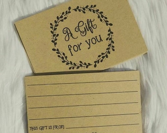 Personalized Kraft Gift Cards: Custom Logo, Double Sided