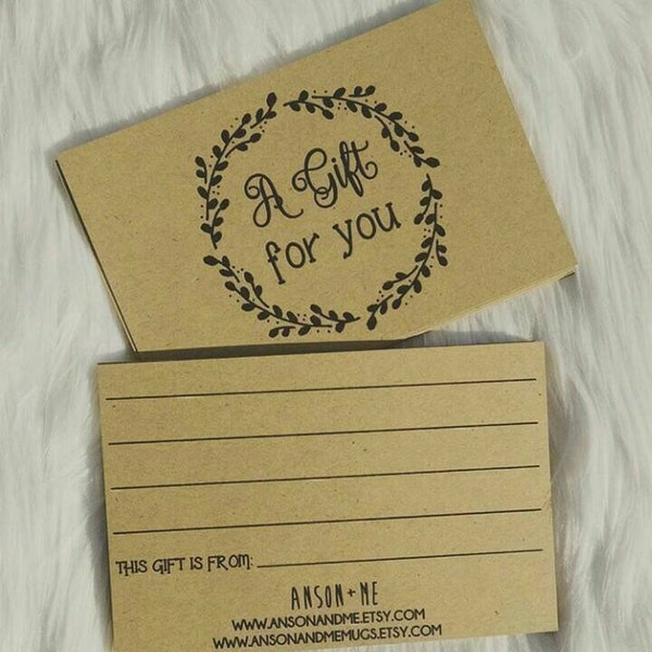 Personalized Kraft Gift Cards: Custom Logo, Double Sided