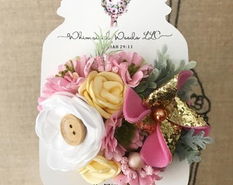 Personalized Headband Display Cards: 3.5x5 Mason Jar Design, Custom Logo