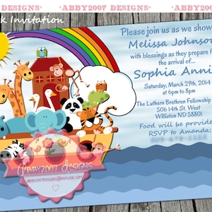 Noah's Ark Party Card DIGITAL FILE we personalize
